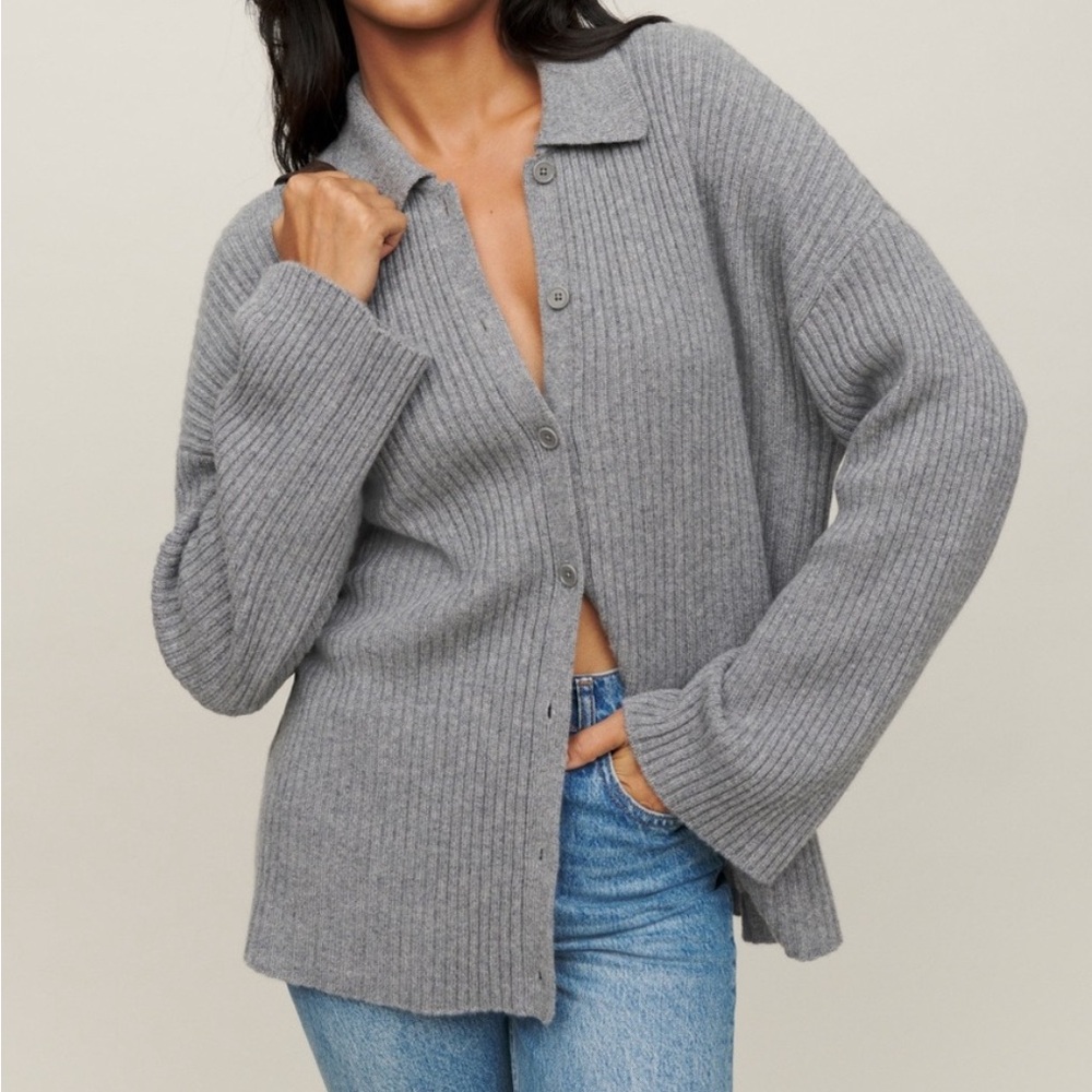 Reformation Gray Cashmere Sweater
